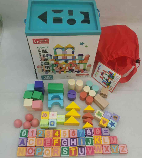 wooden building block toy set