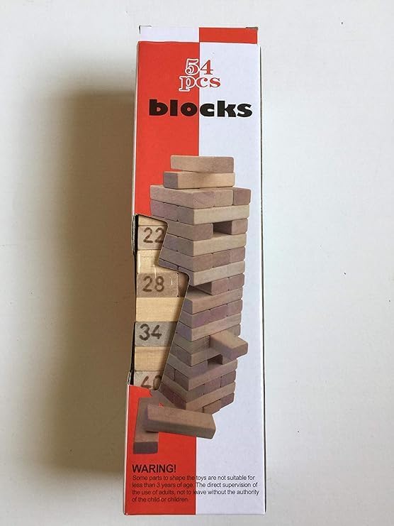 Wooden Stacking Tower (Jenga Blocks) – 54pcs/Pack