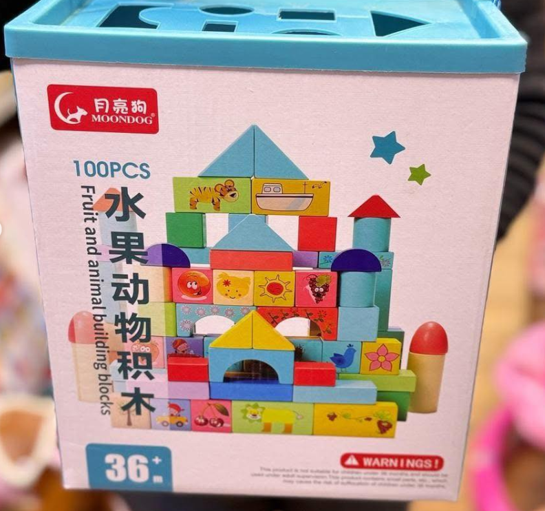 Moon Dog 100PCS Fruit and Animal Building Blocks.