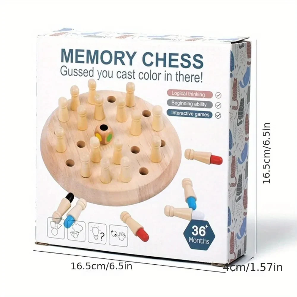 Wooden Memory Chess Game