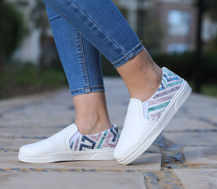 White Maze Slip On Sneakers